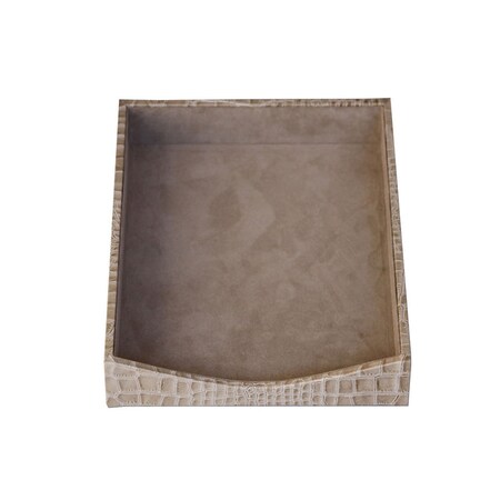 Dacasso Protacini Breeze Beige Italian Patent Leather Front-Load Letter Tray A6301